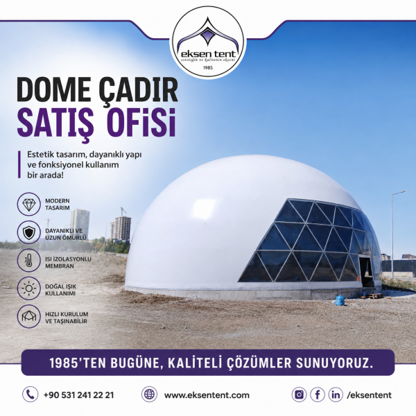 Ankara İncek Geodesic Dome Çadır Satış Ofisi Projesi